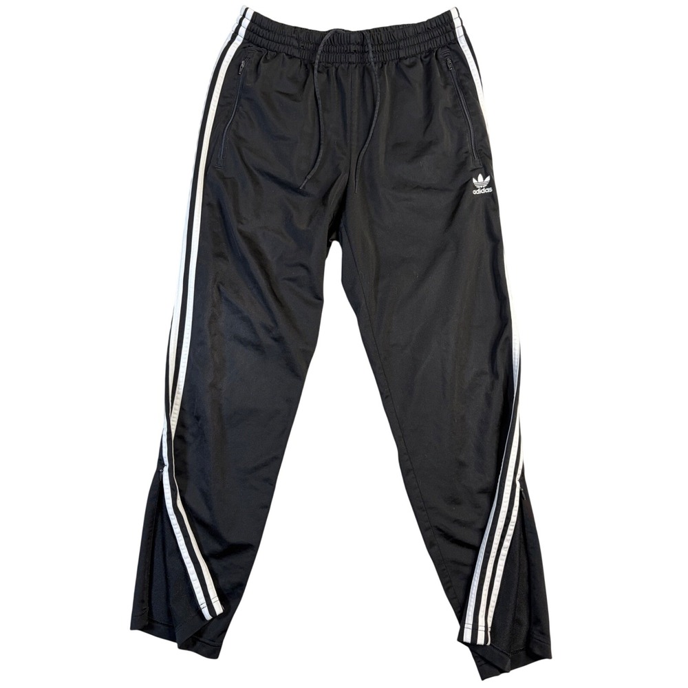 Adidas Originals Mens Black White 3-Stripe Trefoil Track Pants Size L Joggers